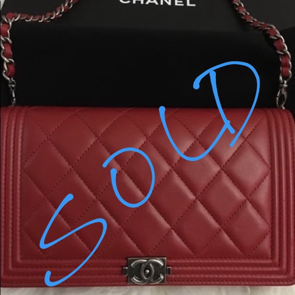 SOLD!! Chanel Red Short Strap WOC